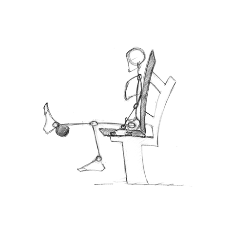 Flexion du genou en position assise